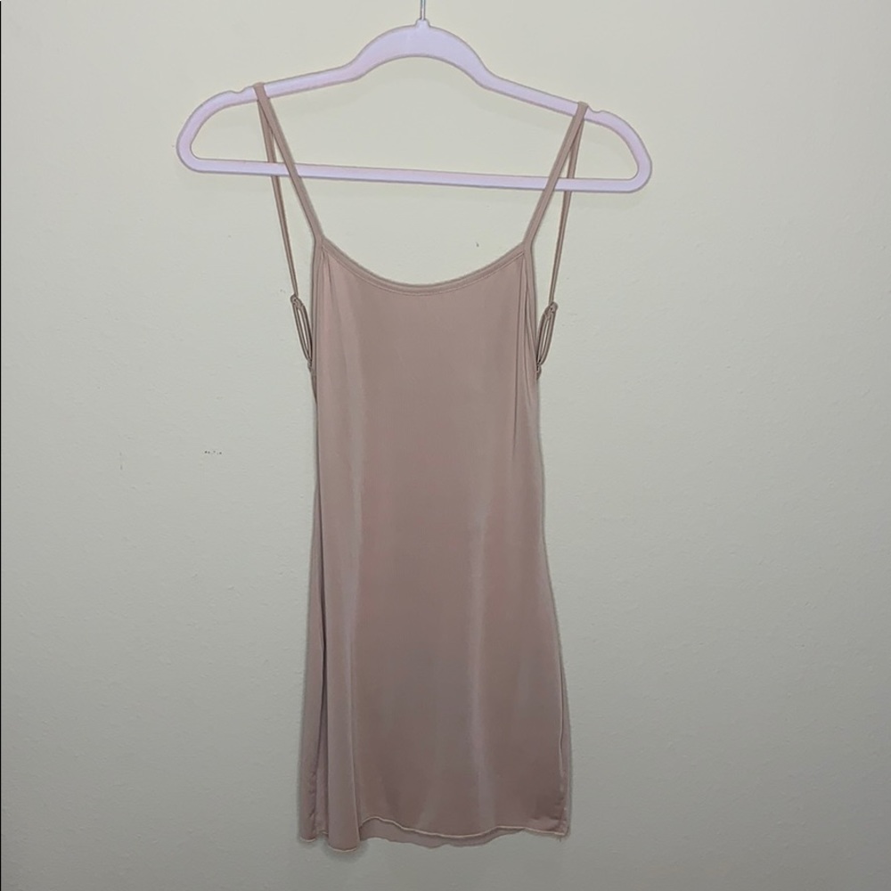 Brown backless slip dress